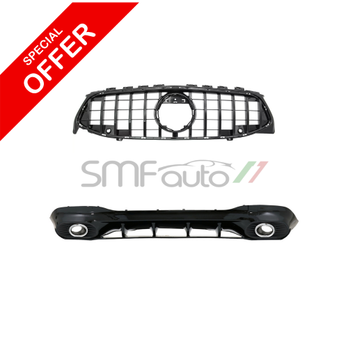 KIT Diffusore stile AMG + Griglia panamericana CLA w118 x118 2019-2023