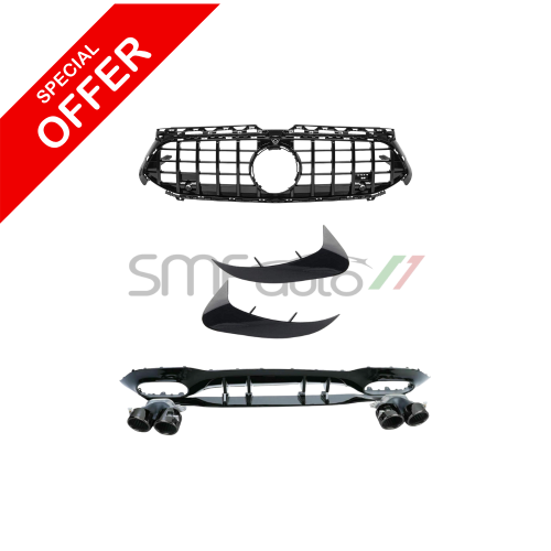 KIT Griglia Panamericana + Diffusore posteriore + Flaps Classe A w177 2023- Restyling